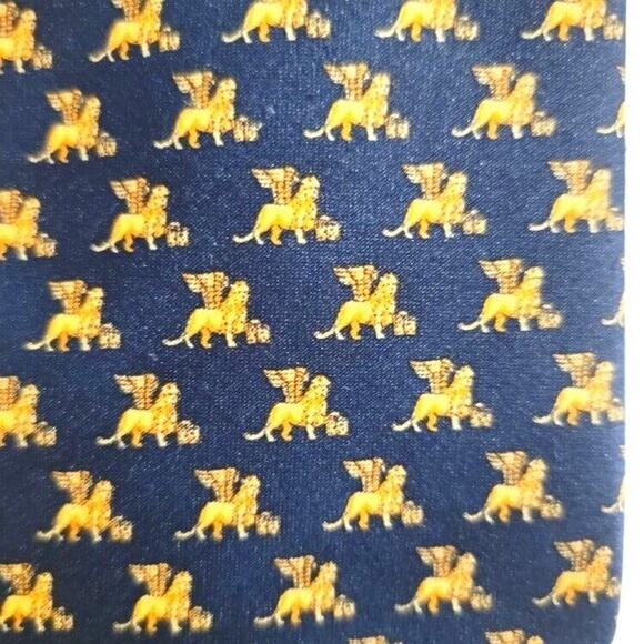 Italian Silk Necktie Pura Seta Blue Office Career Workwear - Picture 4 of 8